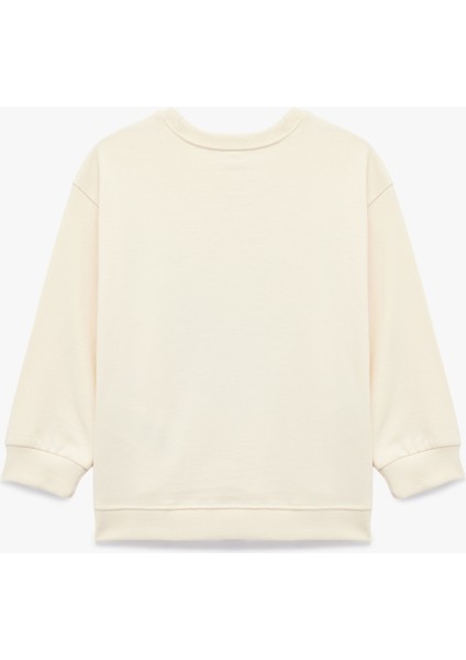 Pamuklu Uzun Kollu Bisiklet Yaka Çiçek Baskılı Sweatshirt fiyatları