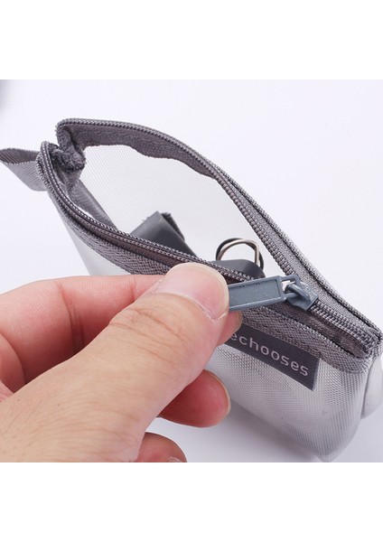 He Chooses D015 Naylon Fileli Madeni Para Kesesi Anahtarlar Kartlar Fermuarlı Saklama Çantası - Mavi (Yurt Dışından) indirimleri