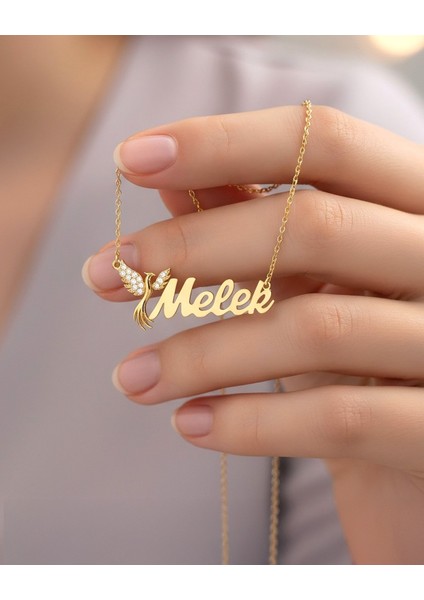 Isimli Anka Kuşu Altın Kaplama Gümüş Kolye