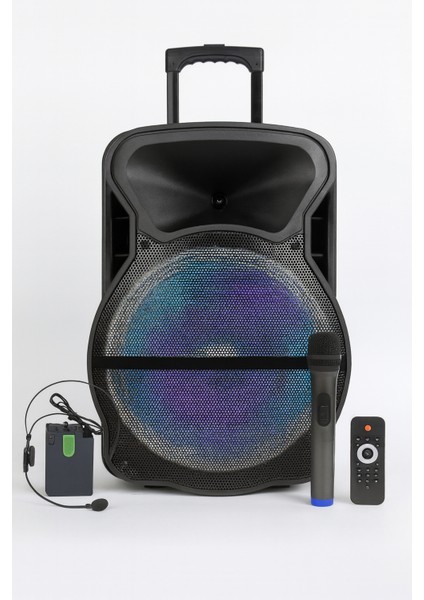 WAP-12503ET Portatif Ses Sistemi 12" Aktif Seyyar Hoparlör (El+Yaka Kablosuz Mikrofonlu)