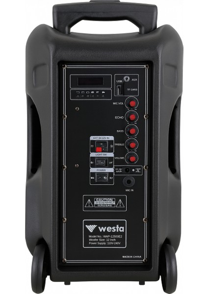 WAP-12503ET Portatif Ses Sistemi 12" Aktif Seyyar Hoparlör (El+Yaka Kablosuz Mikrofonlu) fiyatları