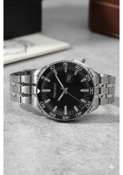 Ferucci Ferrucci Erkek Kol Saati Gümüş(Silver) Renk, Siyah Kadran - Şık Metal Kordon, 2 Yıl Garantili fiyatları