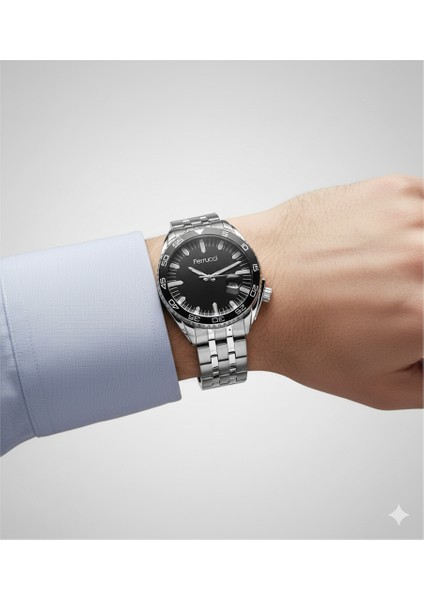 Ferucci Ferrucci Erkek Kol Saati Gümüş(Silver) Renk, Siyah Kadran - Şık Metal Kordon, 2 Yıl Garantili modelleri