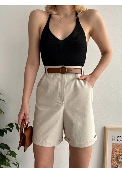 Gabardin Kumaş Şort