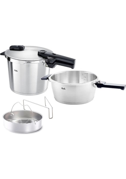 Vitaquick Premium Mat 8+4 Litre Düdüklü Tencere + Buharda Pişirme Aparatı