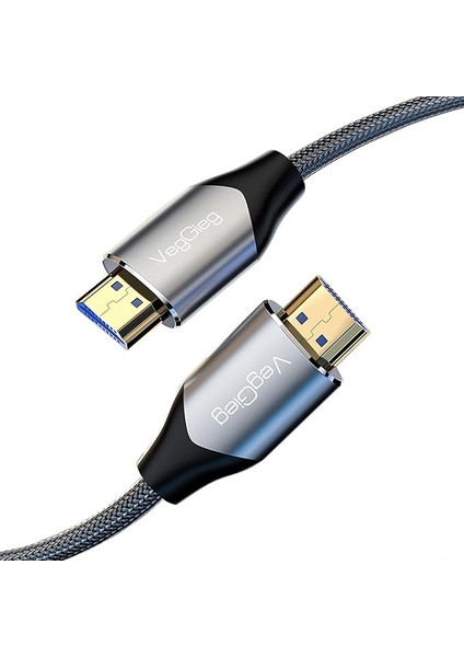 8k 60Hz 4K 120Hz 48 Gbps Hdr Arc Hdcp Örgülü HDMI 2.1 Kablo 2 Metre