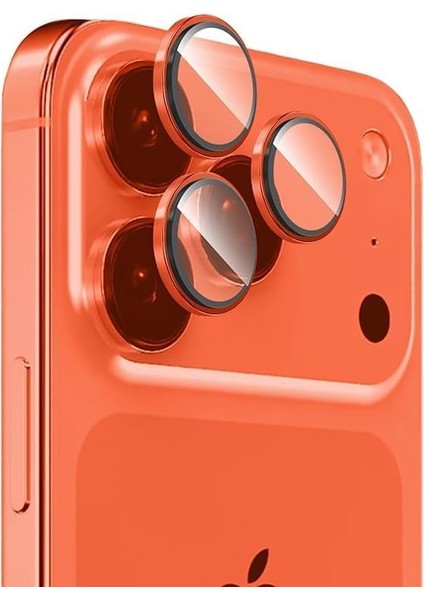 17 Pro ve Pro Max Uyumlu Safir Lens Koruyucu – Ultra Dayanıklı Safir Cam, Kamera Koruma, Darbe Dayanıklı Çizilmez ve Hd Görüntü (Kozmik Turuncu)