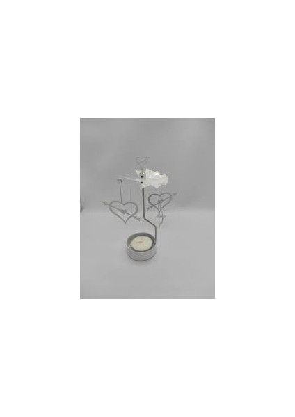 Ile Dönen Kalp Model Mumluk Seti (Beyaz)