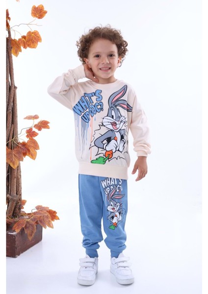 7247-2100 Bugs Bunny 2li Eşofman Takım - Mavi