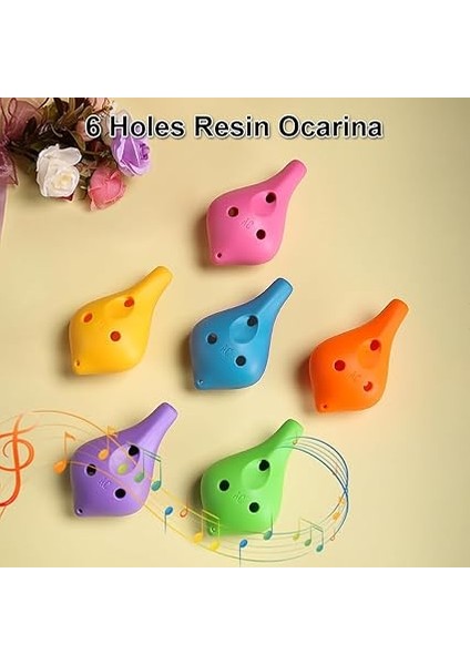 6 Delikli Reçine Ocarina Alto C Müzik Aşığı ve Yeni Başlayanlar Için Basit Stil Müzik Aleti indirimleri
