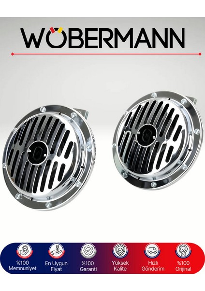 Nikelajlı 12V Korna Seti (2'li) – Yüksek Ses Performansı ve Supertone