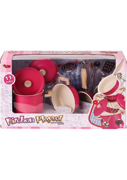 bulurum 38156a emaye tencere 11 parça pembe vardem oyuncak