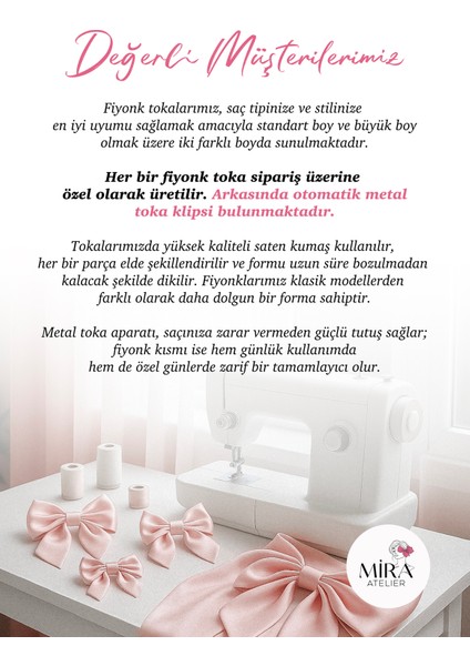 Kadın Saten Fiyonk Saç Tokası / Mavi Inci – Otomatik Klipsli - Uzun Boy fırsatları