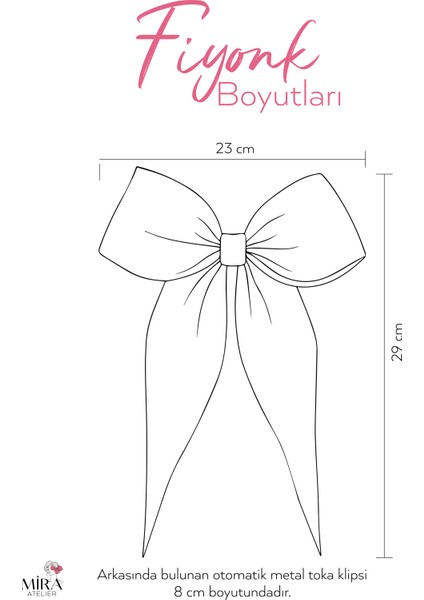 Kadın Saten Fiyonk Saç Tokası / Mor Tutku – Otomatik Klipsli - Uzun Boy modelleri