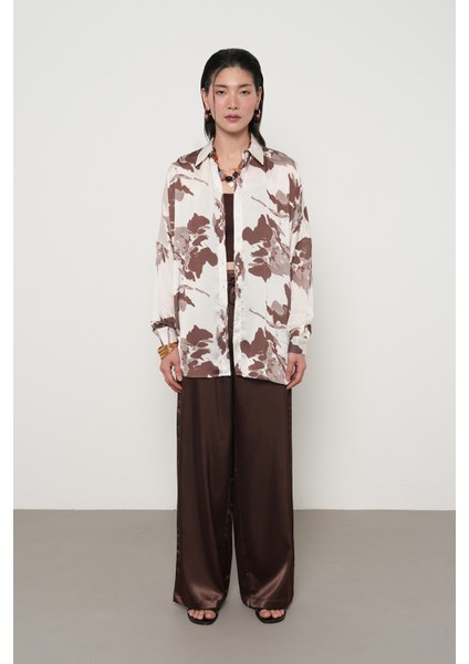 Kadın Karışık Desenli Oversize Dijital Gömlek fırsatları