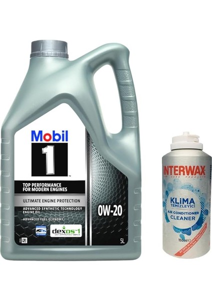 1 0W20 Motor Yağı 5 L + 03047 Interwax Klima Temizleyici