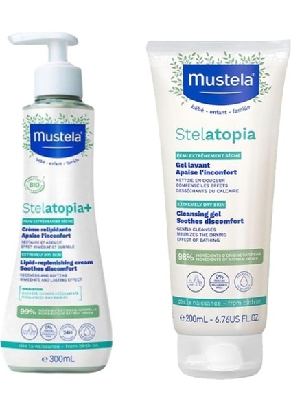 Mustela Lipit Yenileyici Krem Pompalı Şişe 300 ml - 200 ml Stelatopia Şampuan Hediyeli modelleri