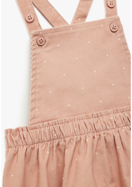 Pamuklu Kare Yaka Çapraz Askılı Cep Detaylı Puantiyeli Mini Elbise modelleri