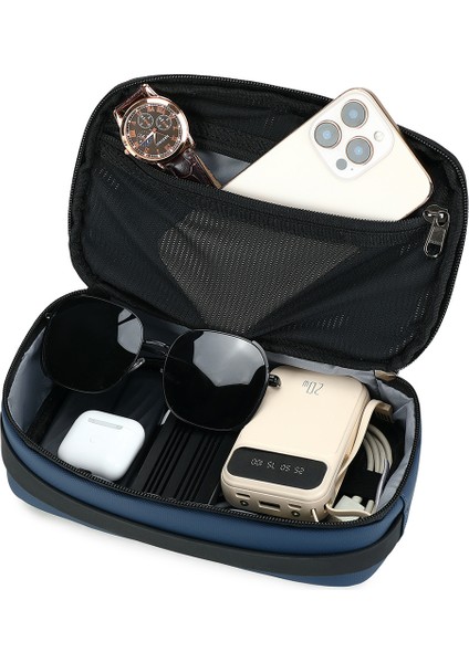 Poso PS-830 Dijital Aksesuar Düzenleyici Çanta Erkek Polyester Su Geçirmez El Çantası Çok Katmanlı Kablo Saklama Kesesi - Mavi (Yurt Dışından) indirimleri