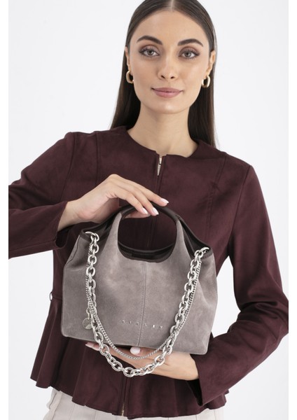 Kadın Kol Çantası Taş-Kahve SLY299