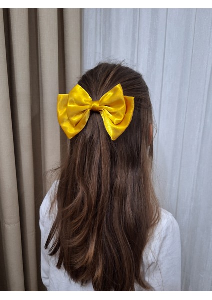 Kadın Saten Fiyonk Saç Tokası / Altın Tozu – Timsah (Pens) Klipsli fiyatları