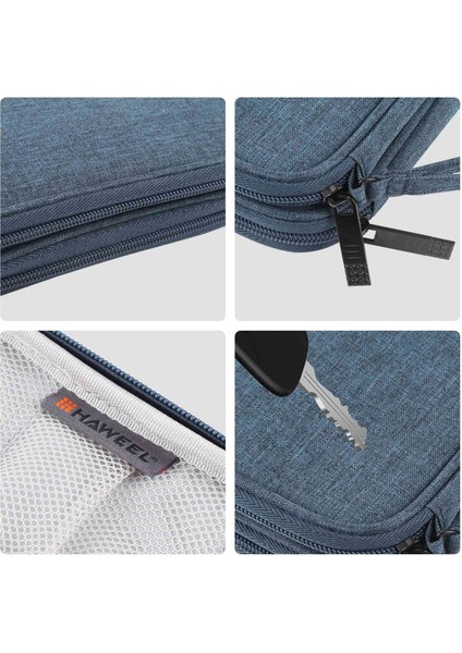 Haweel HWL2129 Taşınabilir Seyahat Aksesuarları Taşıma Çantası Saklama Kutusu Power Bank Kablosu Hafıza Kartı - Koyu Mavi (Yurt Dışından) fiyatları