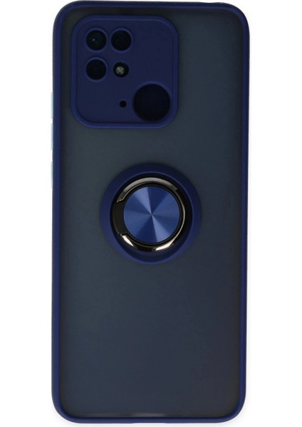 Xiaomi Redmi 10C Kılıf Montreal Yüzüklü Silikon Kapak - Lacivert (K95)