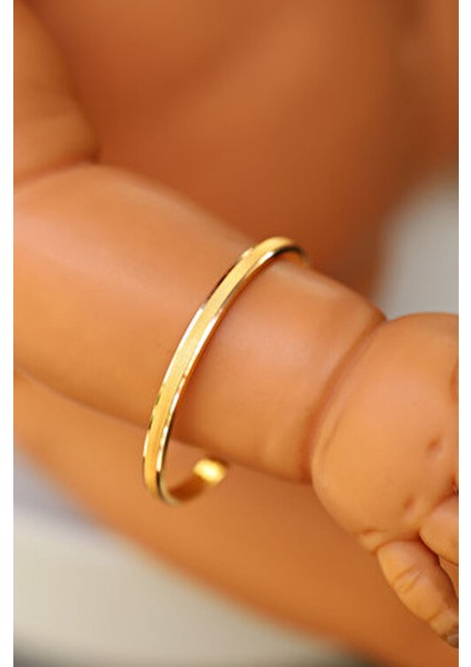 22 Ayar Altın Bebek Bilezik 3,80 gr Mat 8-10 Yaş İçin Şık Hediye