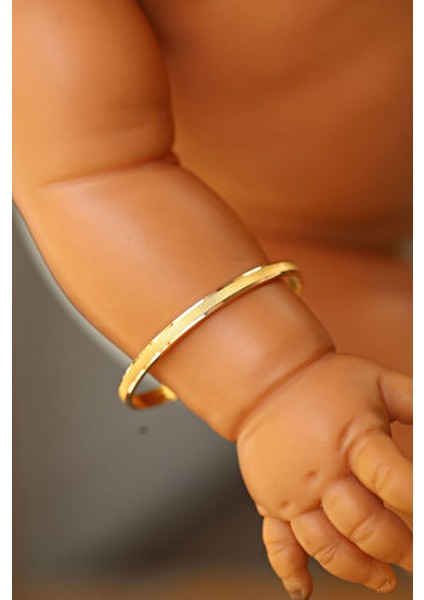 22 Ayar Altın Bebek Bilezik 3,80 gr Mat 8-10 Yaş İçin Şık Hediye