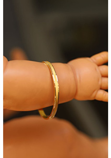 22 Ayar Altın Bebek Bilezik 3,80 gr Mat 8-10 Yaş İçin Şık Hediye