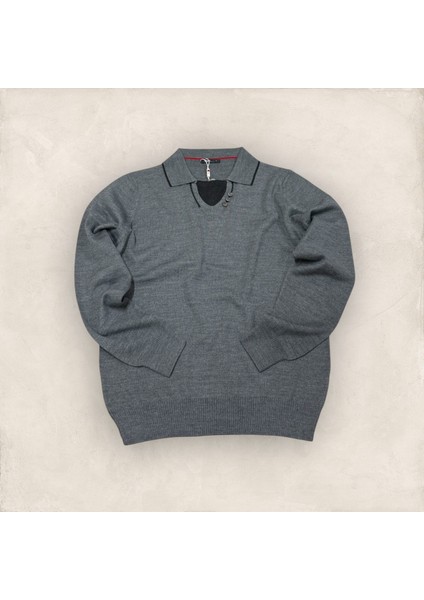 Düğmeli Polo Yaka Kazak