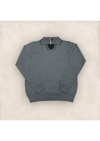 Düğmeli Polo Yaka Kazak fiyatları