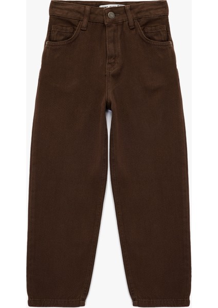 Pamuklu Rahat Kesim Cepli Normal Paça Denim Pantolon