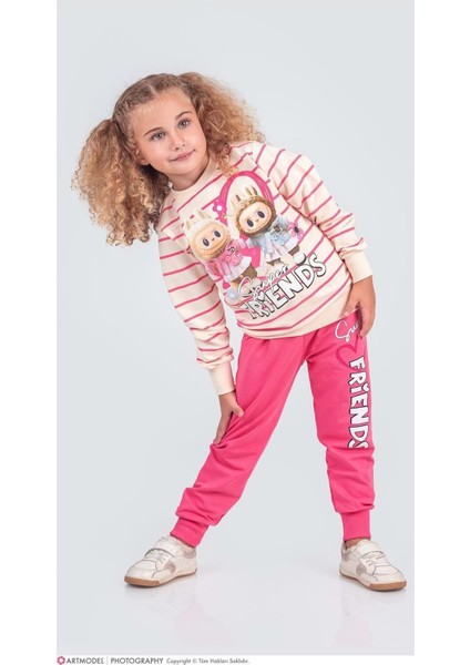 3-10 Yaş Labubu Kız Ikili Takım- 8228245 - Pembe