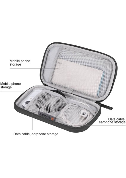 Haweel HWL2125 Aksesuar Düzenleyici Taşıma Çantası Taşınabilir Seyahat Çantası Kablo Şarj Cihazı Saat Kayışı - Siyah (Yurt Dışından) modelleri