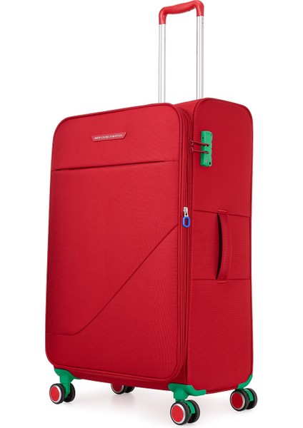 Benetton Ekstra Hafif Lüx Kumaş 8 Tekerlekli Büyük Boy Valiz fiyatları