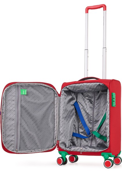 Benetton Ekstra Hafif Lüx Kumaş 8 Tekerlekli Kabin Boy Valiz fırsatları