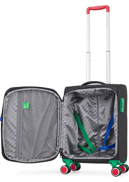 Benetton Ekstra Hafif Lüx Kumaş 8 Tekerlekli Kabin Boy Valiz fırsatları