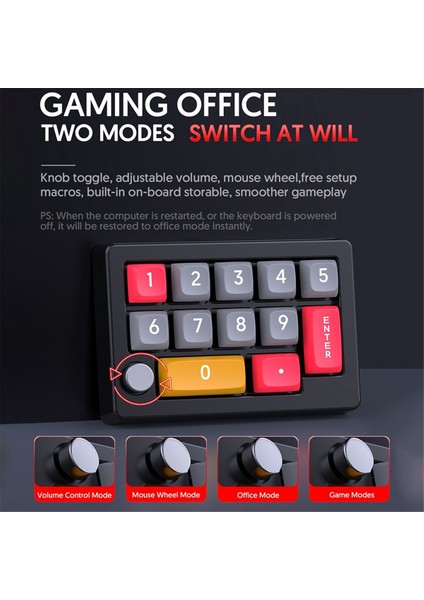 13 Tuşlu Makro Programlanabilir Klavye Tamamen Çalışırken Değiştirilebilir Mekanik Anahtar 7 Renk Rgb Işıklı Oyun Klavyesi-Beyaz Tianzerun (Yurt Dışından) modelleri