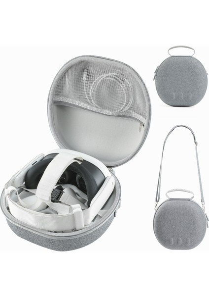 Jys JYS-MQ007 Meta Quest 3 Sert Eva Taşınabilir Saklama Çantası Vr Kask Kolu Koruma Çantası - Gri (Yurt Dışından)