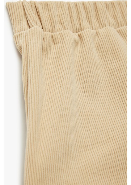 Beli Lastikli Cep Detaylı Dokulu Etek modelleri