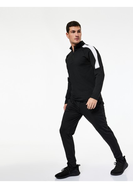 Cepli Baskı Detaylı Beli Bağcıklı Jogger Spor Eşofman Altı