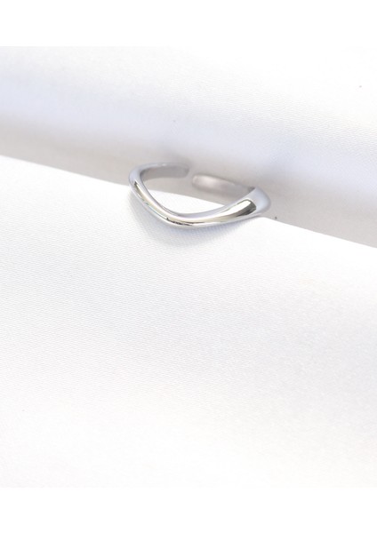 bulurum yassı silver renk ayarlanabilir yüzük