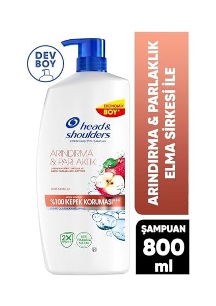 Head & Shoulders Arındırma ve Parlaklık Kepeğe Karşı Etkili Şampuan 800ML