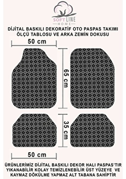 Halı Oto Paspas Takımı Polyester Malzeme Kolay Temizlik 4 Parça Set modelleri