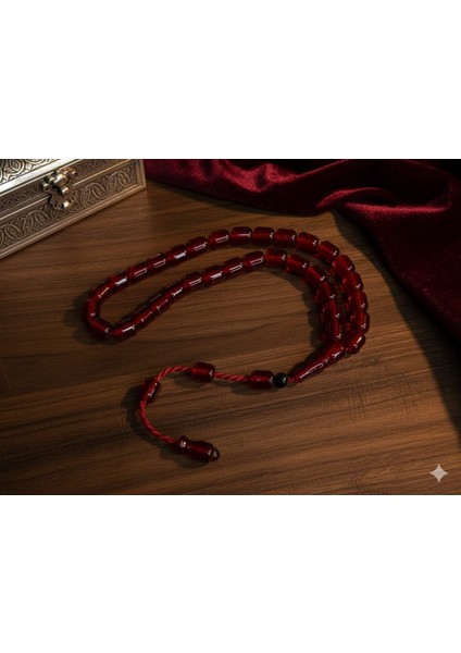 Sıkma Çubuk Kehribar Tesbih Tutkulu Kırmızı ve Sistemli Dizim fiyatları