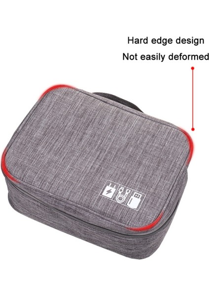 300D Katyonik Fermuarlı Çanta Suya Dalı Veri Kablosu Dijital Aksesuarlar Taşıma Çantası Taşınabilir Şarj Cihazı El Çantası - Lacivert (Yurt Dışından) modelleri