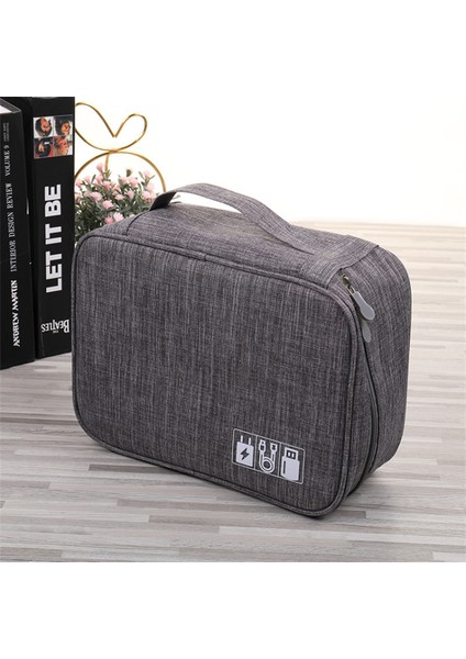 300D Katyonik Fermuarlı Çanta Suya Dalı Veri Kablosu Dijital Aksesuarlar Taşıma Çantası Taşınabilir Şarj Cihazı El Çantası - Lacivert (Yurt Dışından) fırsatları