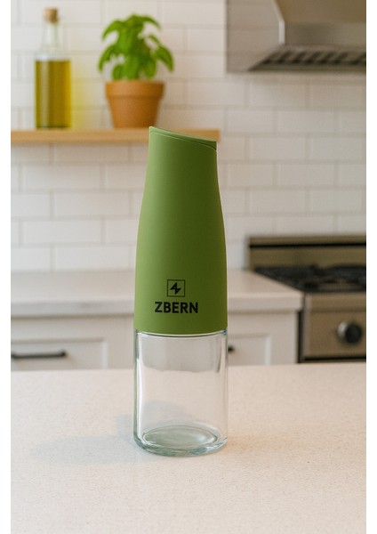 500 ml Yeşil Cam Yağdanlık – Sızdırmaz Kapaklı Şık Yağ ve Sirke Şişesi