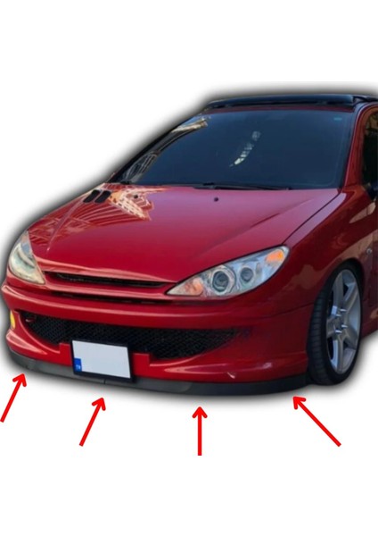 Peugeot 206 1998-2012 Uyumlu Evrensel 2 Parça Astra H Model Ön Ek Tampon Dili Lip Esnek Karlık modelleri